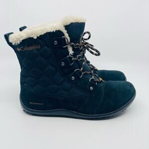 Columbia Boots Womens 8 Black Winter Insulated Omni Grip Waterproof Sherling